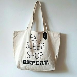 cul-de-sac Eat. Sleep. Shop. Repeat. 100% cotton tote bag